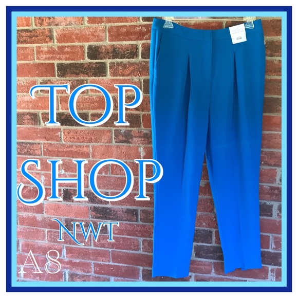 ⭐️HPx2⭐️NWT Topshop Blue Dress Pants - Picture 2 of 16